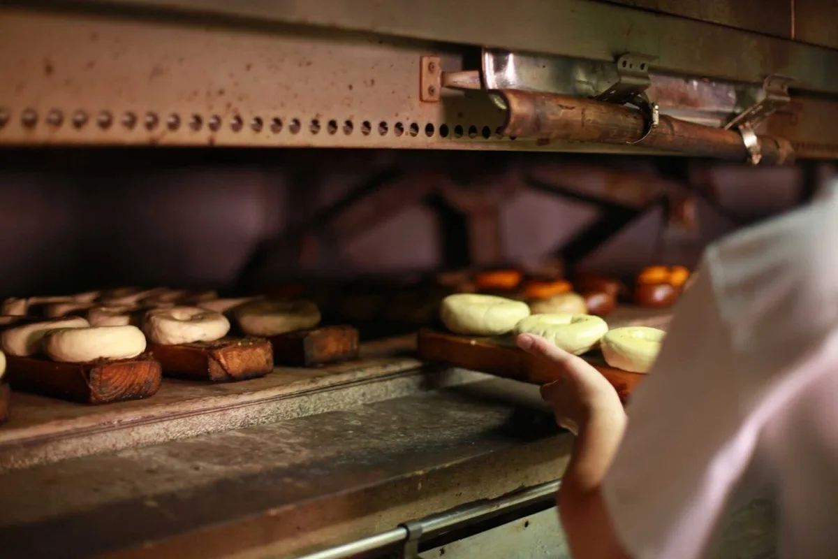 Inside the bakery at KOSSAR’S