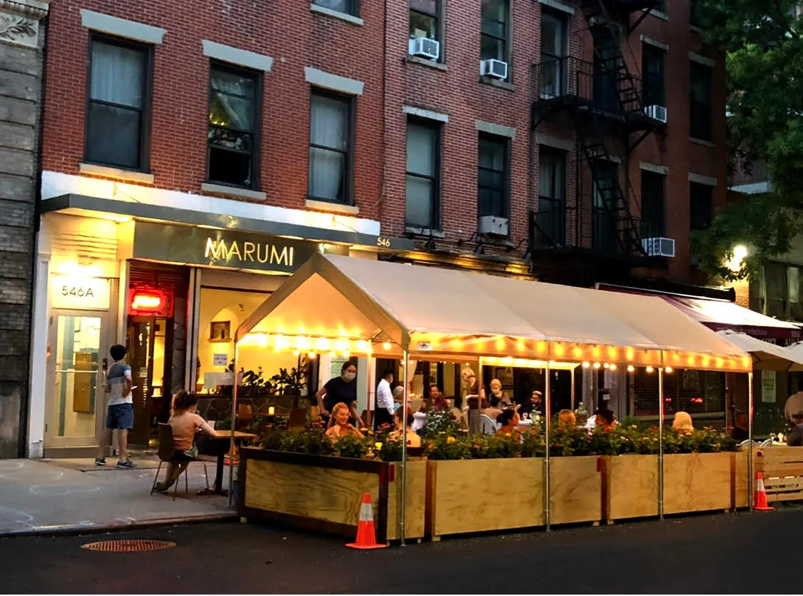 Marumi restaurant exterior on LaGuardia Place