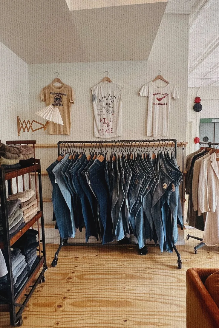 Vintage clothing in the MOTH FOOD showroom