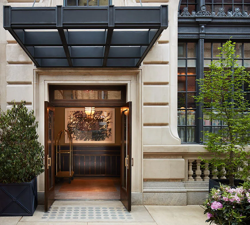 Entrance to Nine Orchard Hotel